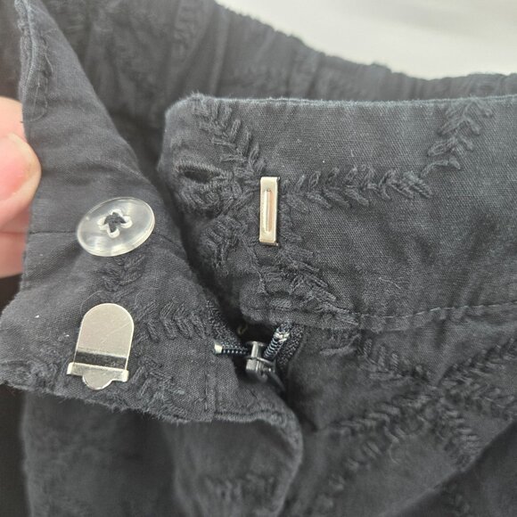 House of Harlow 1960 Black Embroidered Palm Trees Barrel Pants XS - Picture 4 of 12